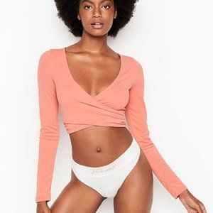 NWOT Ribbed Wrap Crop Top